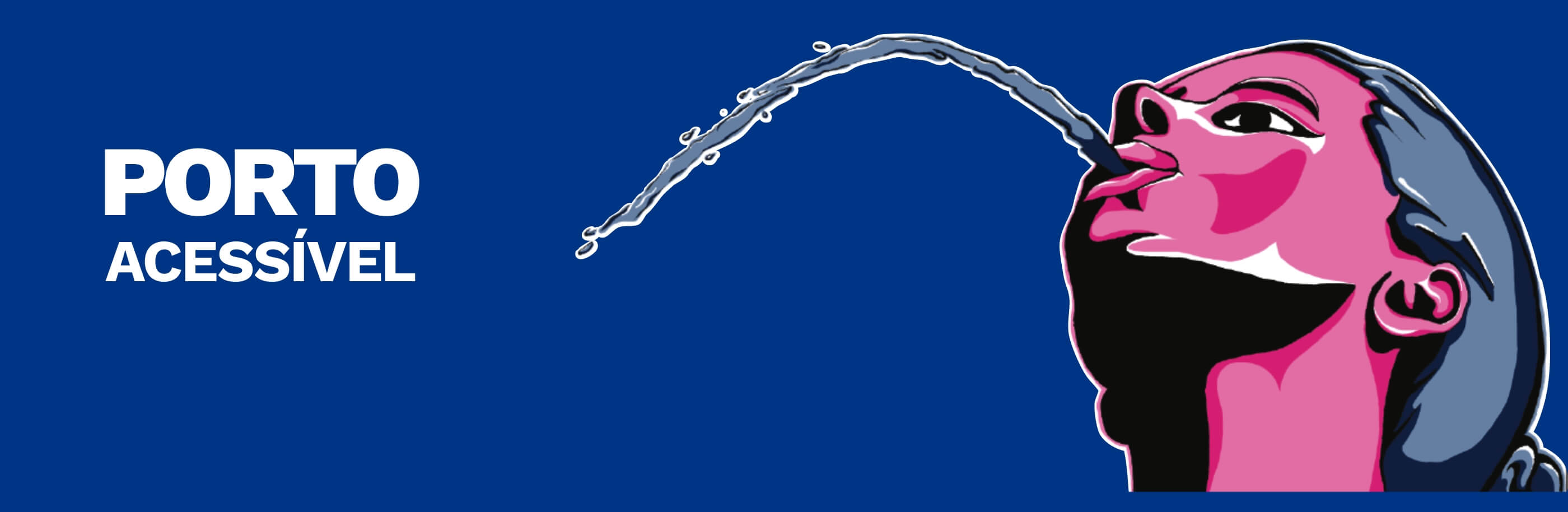 Ilustração do perfil de um rosto humano soprando água em forma de arco.